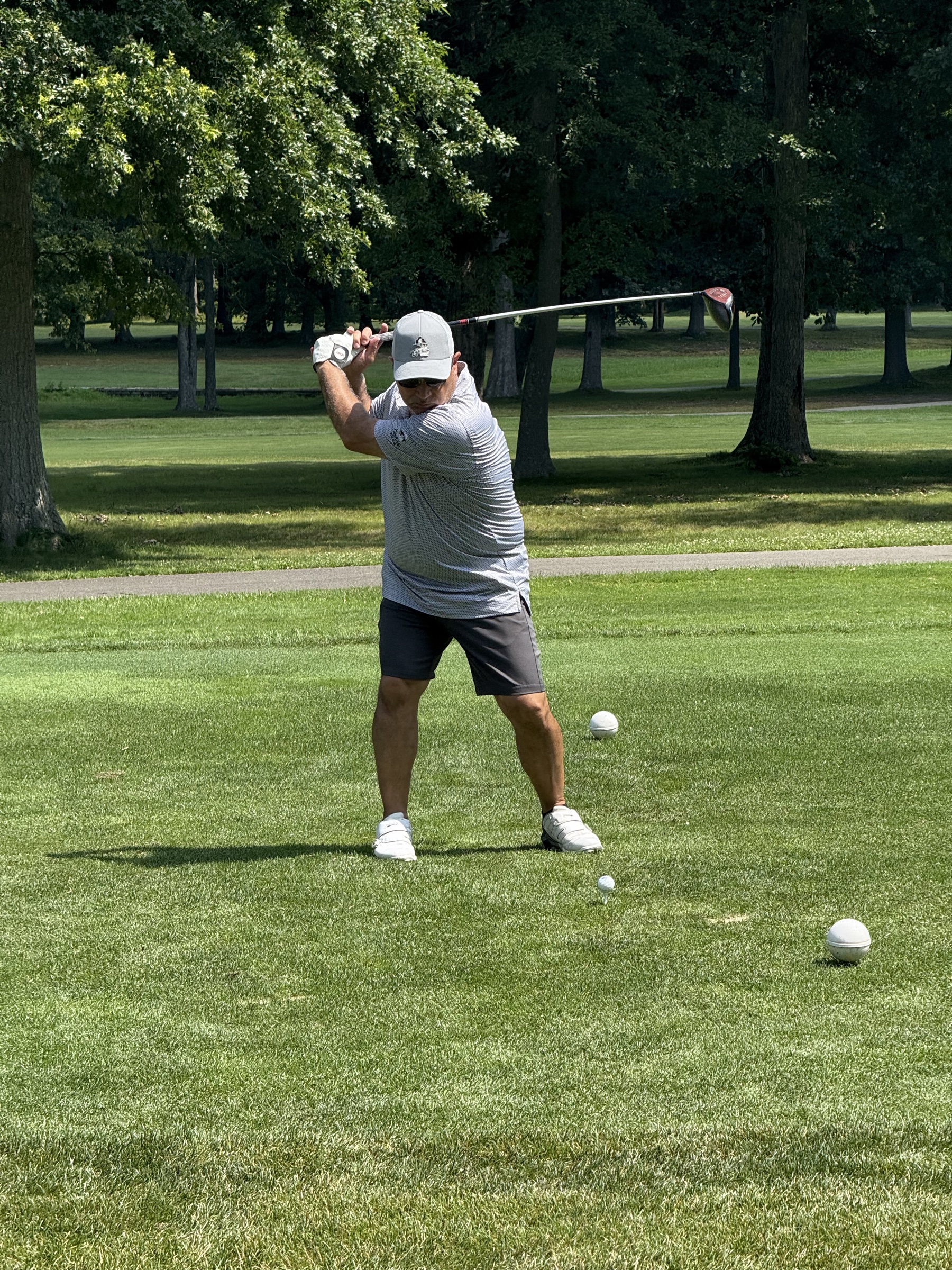 Frank driving the ball